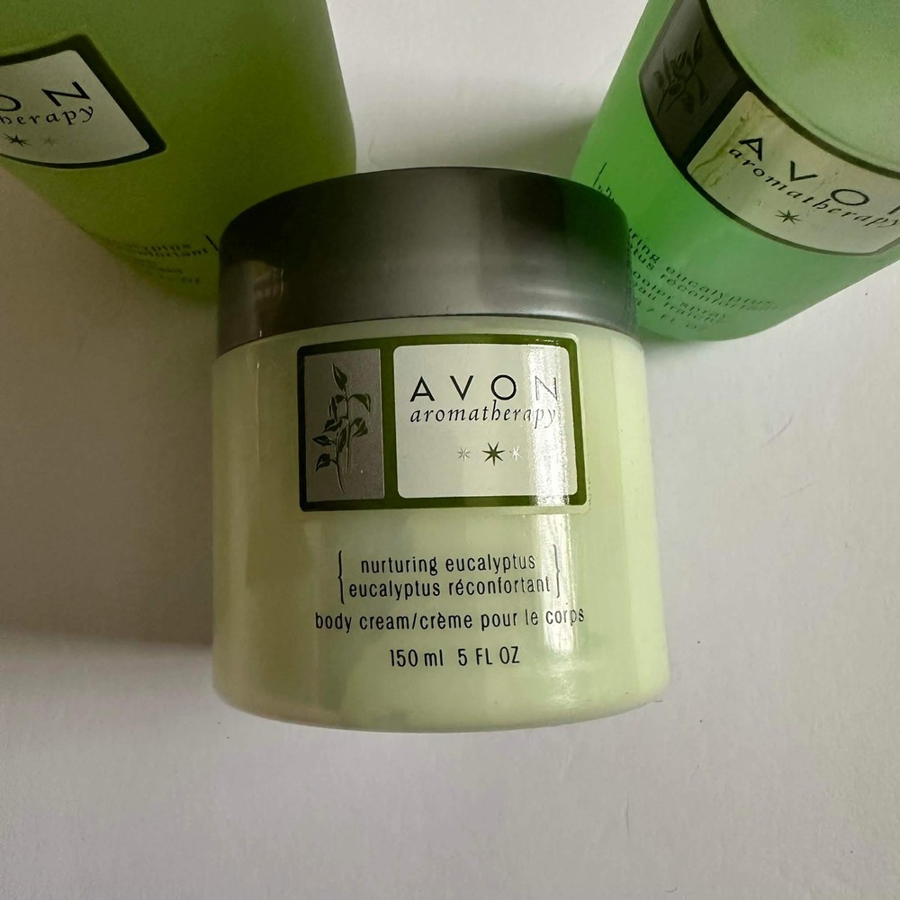 Avon Aromatherapy Nurturing Eucalyptus Gift Set Skin Cooler Foam Bath Body Cream - Picture 5 of 9